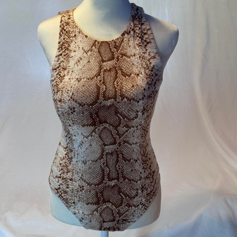Bar 111 Python Print Sculpting Bodysuit Size S with Curve Enhancing Fit